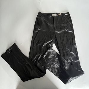 versace jeans couture black faux leather leggings Size 40 US Small Authentic Zip